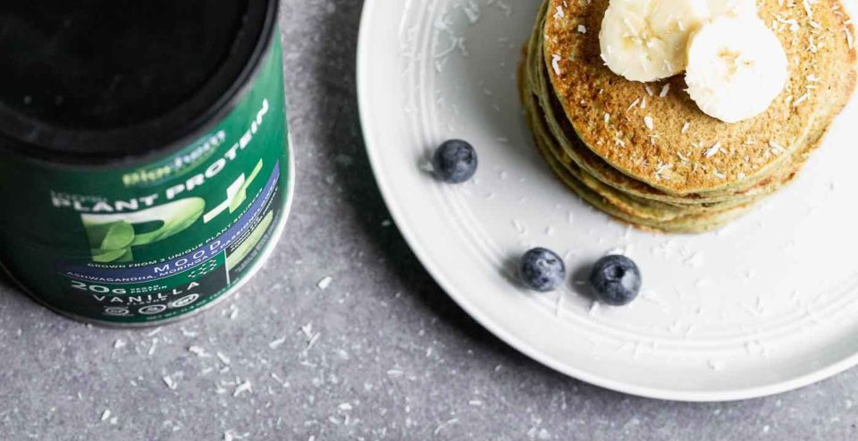 Coconut Banana Protein Pancakes