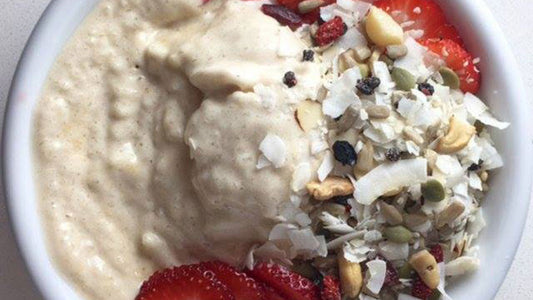 Coconut Peanut Butter and Strawberry Smoothie Bowl