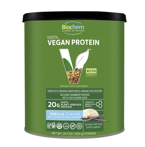 Vanilla Vegan Protein Powder, 20g Clean Protein Per Serving – Biochem ...
