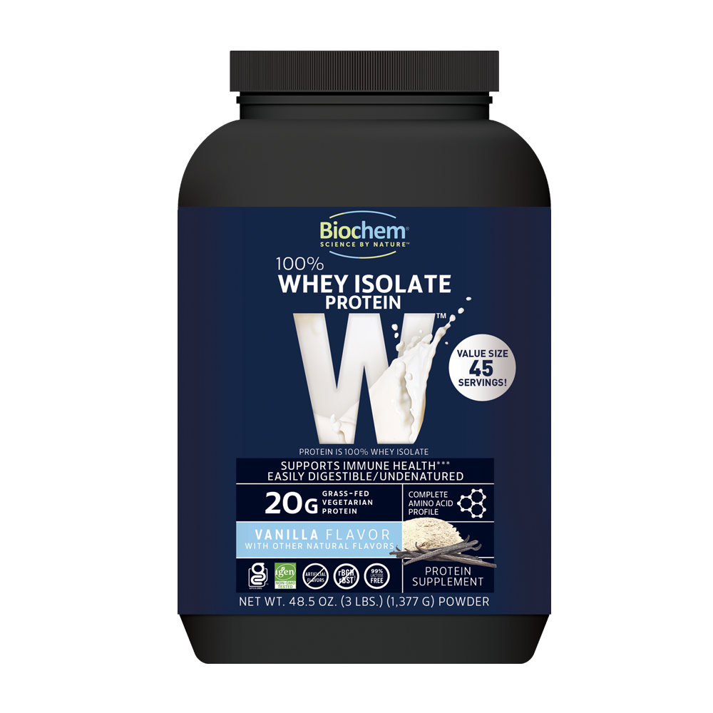 bioactive whey protein glutathione BioChem Whey Isolate Protein Powder, Vanilla